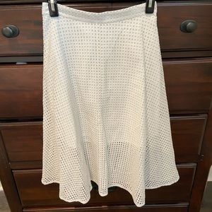 Club Monaco eyelet fit and flare midi skirt
